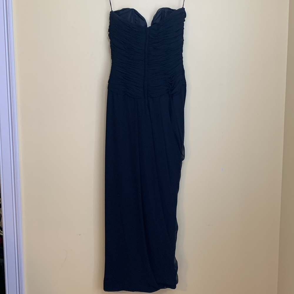 Victor Costa Black Chiffon Sweetheart Smocked Layered Gown Long Dress Vintage 10 - Picture 16 of 17